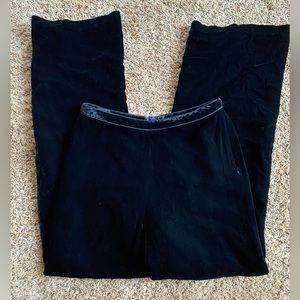 Velvet high waisted black straight leg pants
